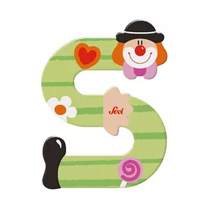 Image produit Lettre S en Bois Clown  - Jouets en Bois décoration sur Shopetic