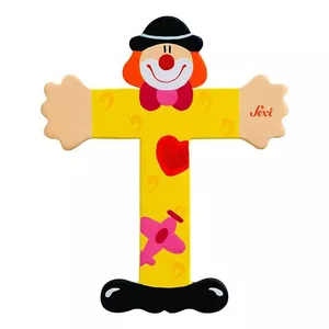 Image produit Lettre T en Bois Clown  - Jouets en Bois décoration sur Shopetic