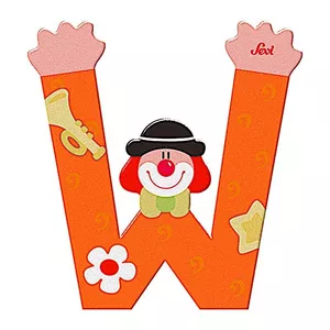 Image produit Lettre W en Bois Clown  - Jouets en Bois décoration sur Shopetic