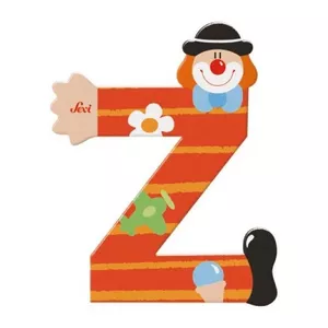 Image produit Lettre Z en Bois Clown  - Jouets en Bois décoration sur Shopetic