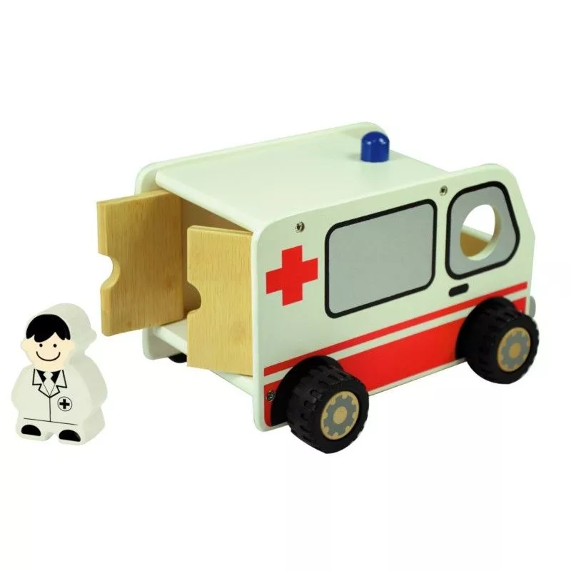 Jouet en bois Ambulance CARREFOUR WOODEN : l'ambulance à Prix Carrefour